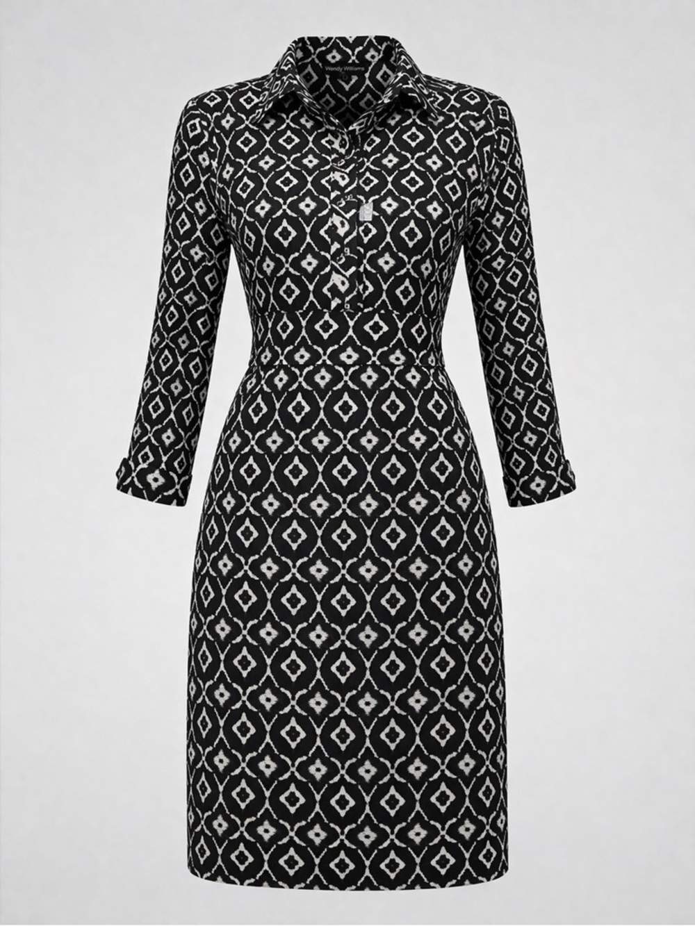 Wendy Williams Black White Geometric Top & Skirt Set Size S